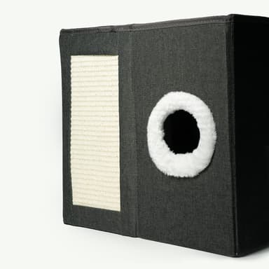 Cat house with a scratching post